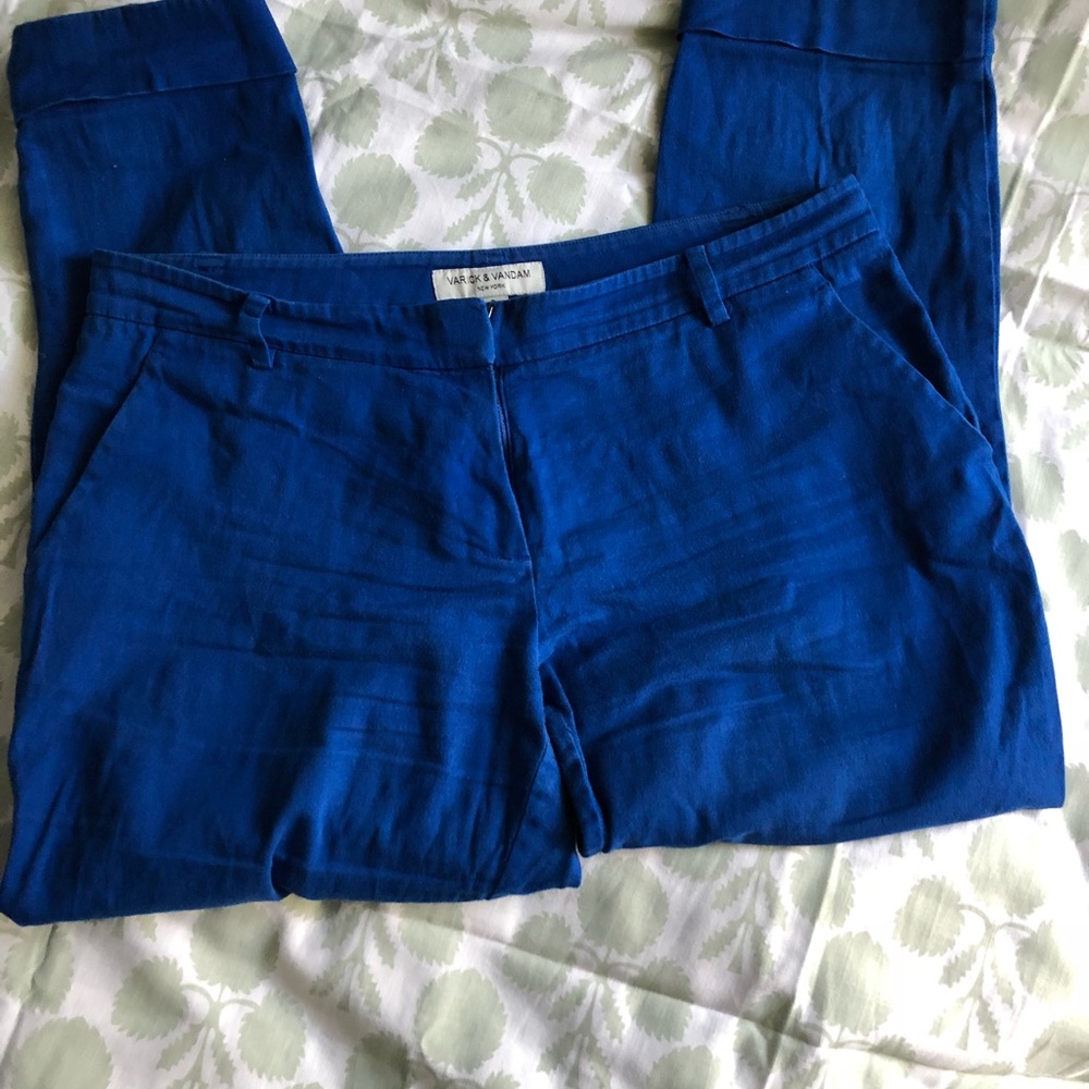 Varick and Vandam blue cuffed chinos